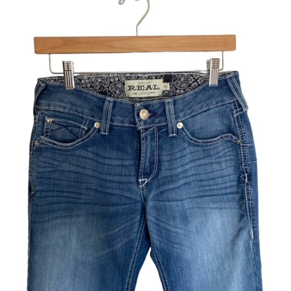 Ariat R.E.A.L Mid Rise Stretch Tulip Stackable Straight Leg Jean 27S - Picture 5 of 6